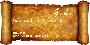 Gáspár Lipót névjegykártya